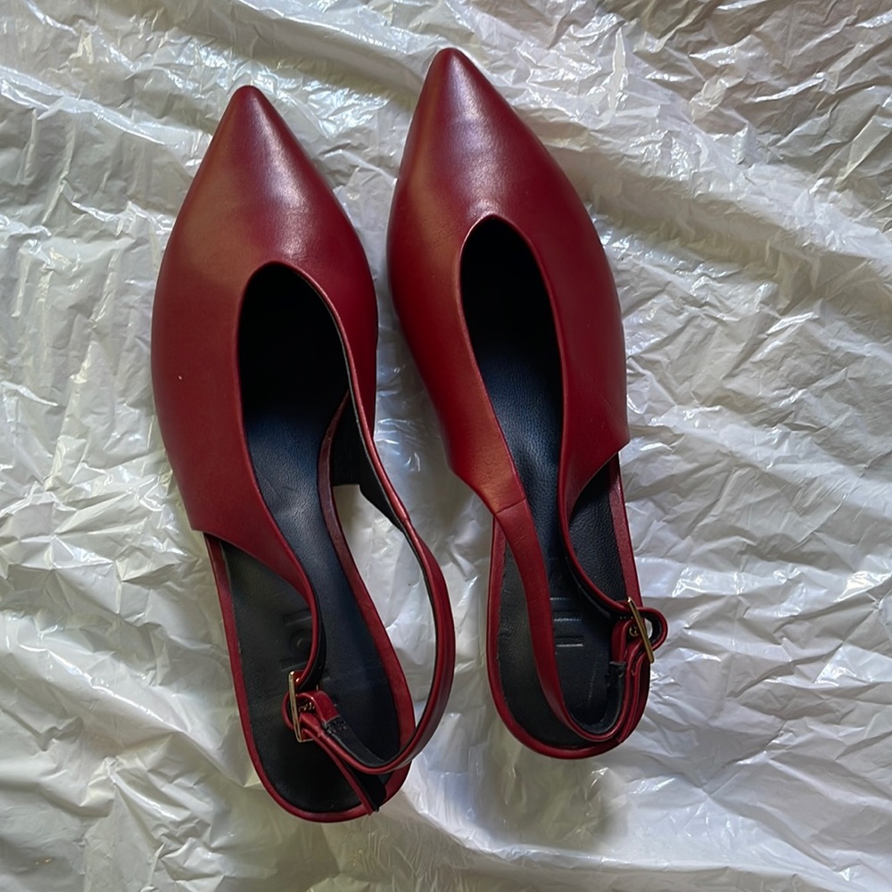 Tibi! Red/maroon color! Tibi Low heels leather shoe/Size:37
